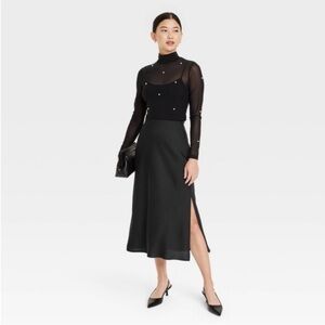 a new day Black A-Line Midi Skirt